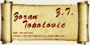 Zoran Topolović vizit kartica